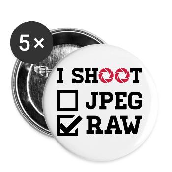 I Shoot – Fotografie Kamera Fotograf - Buttons groß 56 mm (5er Pack) - Weiß - Vorne