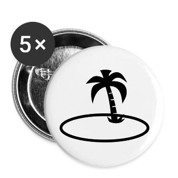 Urlaub - Buttons groß 56 mm (5er Pack) - Weiß - Vorne