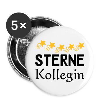 Sterne Kollegin Geschenk - Buttons groß 56 mm (5er Pack) - Weiß - Vorne