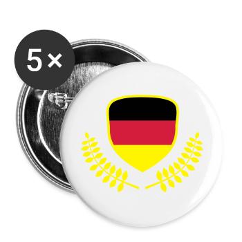 Deutschland Wappen Schild schwarz rot gold gelb - Buttons groß 56 mm (5er Pack) - Weiß - Vorne