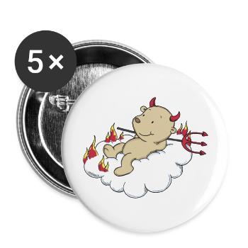 Engel_Teufel03 - Lot de 5 grands badges (56 mm) - blanc - Devant