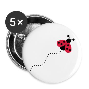 coccinelle - Lot de 5 grands badges (56 mm) - blanc - Devant