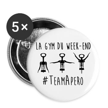 gym week end - Lot de 5 grands badges (56 mm) - blanc - Devant