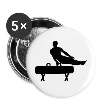 gymnast sport - Buttons large 2.2''/56 mm (5-pack) - white - Front