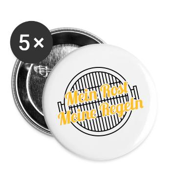 Mein Rost / Meine Regeln - Buttons groß 56 mm (5er Pack) - Weiß - Vorne