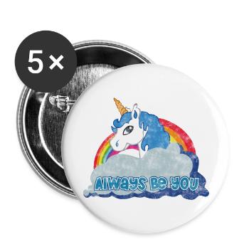 Always be you (Unicorn) grunge - Buttons groß 56 mm (5er Pack) - Weiß - Vorne