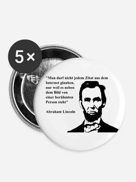 Lincoln - Buttons groß 56 mm (5er Pack) - Weiß