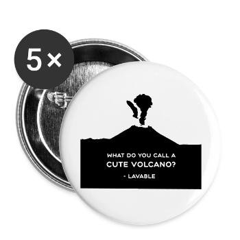 Vulkan-Liebe - Buttons groß 56 mm (5er Pack) - Weiß - Vorne
