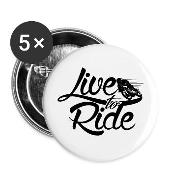 Live to Ride - Buttons large 2.2''/56 mm (5-pack) - white - Front