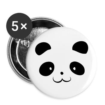 Panda Head - Lot de 5 grands badges (56 mm) - blanc - Devant