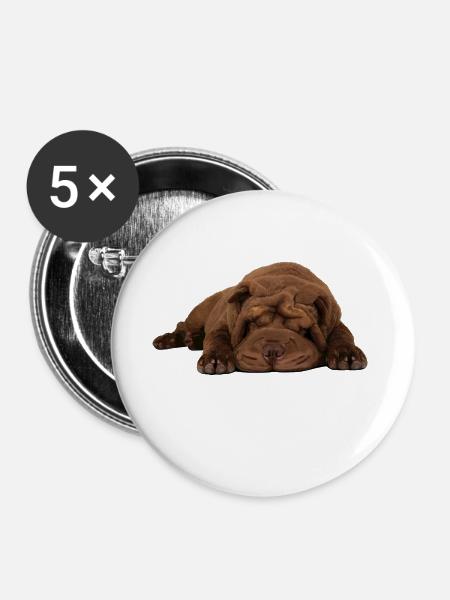 Shar-Pei - Buttons groß 56 mm (5er Pack) - Weiß
