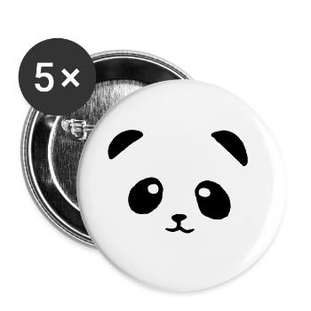 panda face - Lot de 5 grands badges (56 mm) - blanc - Devant