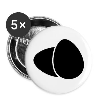 2 Eier - Buttons groß 56 mm (5er Pack) - Weiß - Vorne