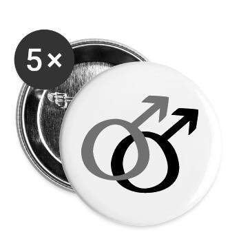 Man & Man - Buttons large 2.2''/56 mm (5-pack) - white - Front