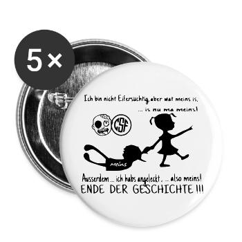 Ich bin nicht Eifersüchtig ... - Buttons groß 56 mm (5er Pack) - Weiß - Vorne