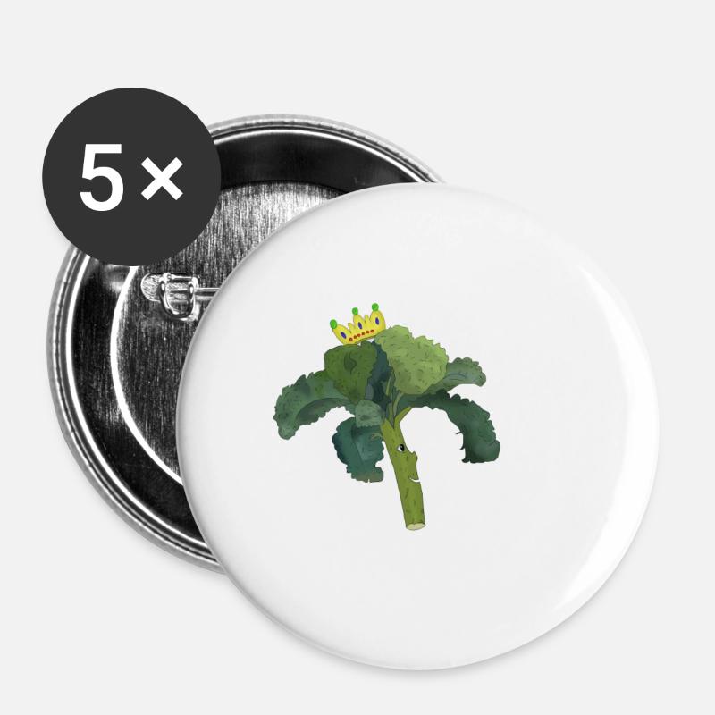 Kohlkönig - Buttons groß 56 mm (5er Pack) - Weiß