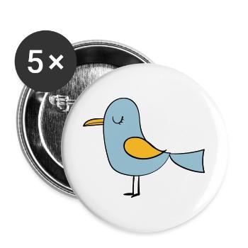 Vogel - Buttons groß 56 mm (5er Pack) - Weiß - Vorne