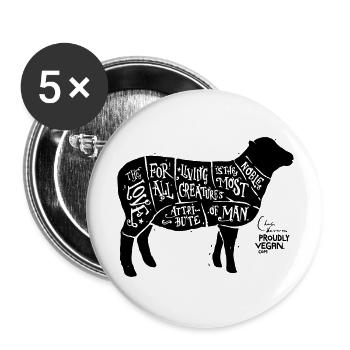 The Love - Buttons groß 56 mm (5er Pack) - Weiß - Vorne