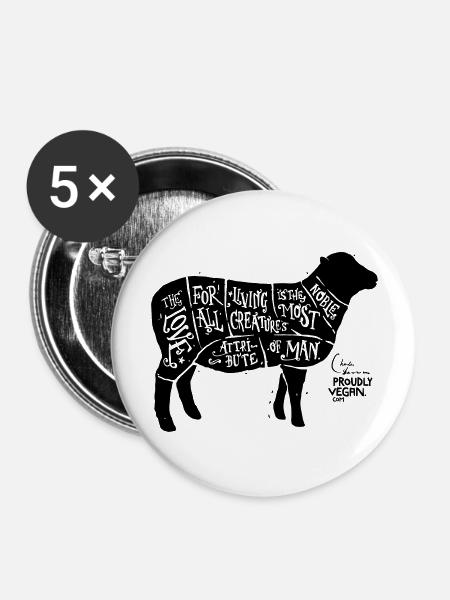 The Love - Buttons groß 56 mm (5er Pack) - Weiß