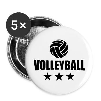 volley-ball T-shirt - chemise Volleyballl - équipe - Lot de 5 grands badges (56 mm) - blanc - Devant