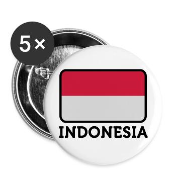 National flag of Indonesia - Buttons large 2.2''/56 mm (5-pack) - white - Front