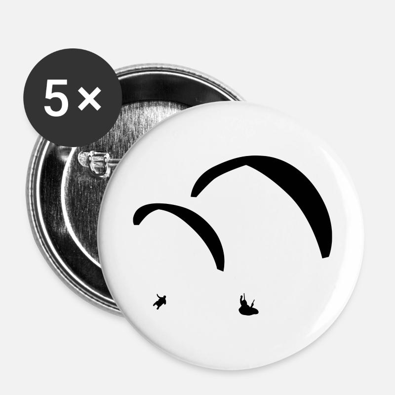 I LOVE PARAGLIDING - Buttons groß 56 mm (5er Pack) - Weiß