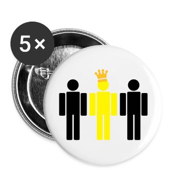 der König 3c - Buttons groß 56 mm (5er Pack) - Weiß - Vorne