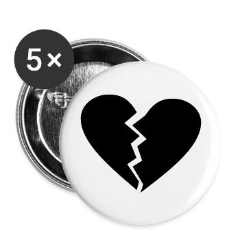 love broken heart - Buttons groß 56 mm (5er Pack) - Weiß - Vorne