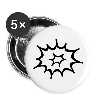 cartoon - Buttons groß 56 mm (5er Pack) - Weiß - Vorne