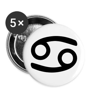Krebs Sternzeichen - Buttons groß 56 mm (5er Pack) - Weiß - Vorne