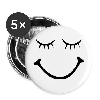 smiley - smile - Buttons groß 56 mm (5er Pack) - Weiß - Vorne