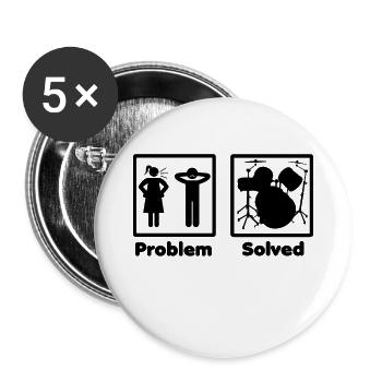 problem solved DRUMMER DRUMS drums - Buttons large 2.2''/56 mm (5-pack) - white - Front