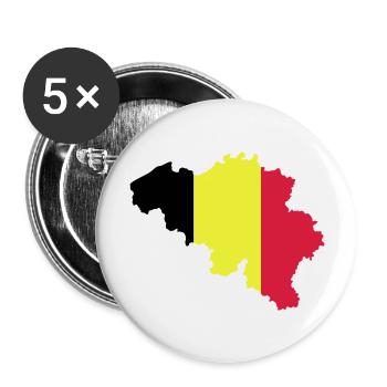 Belgique - Lot de 5 grands badges (56 mm) - blanc - Devant