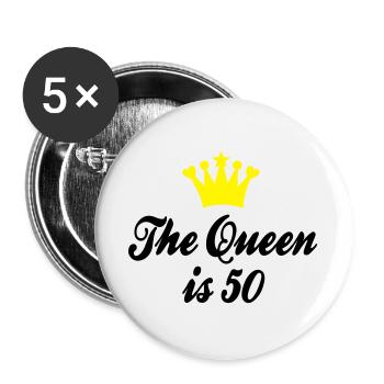 50 Geburtstag - Buttons groß 56 mm (5er Pack) - Weiß - Vorne