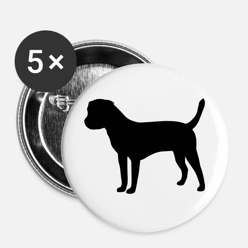 Border Terrier - Buttons large 2.2''/56 mm (5-pack) - white