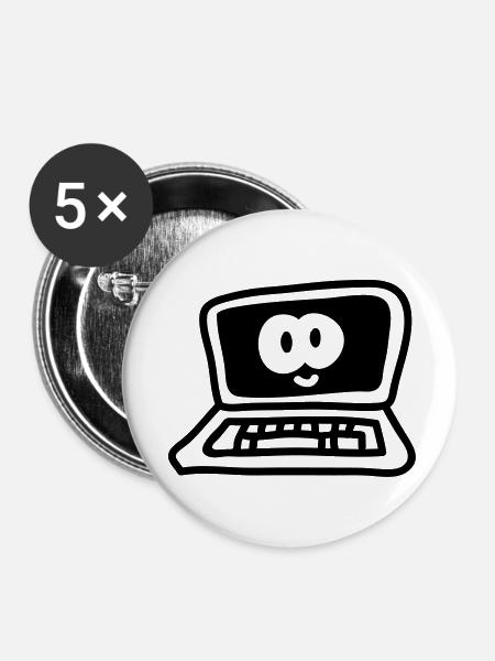 laptop - line - Buttons groß 56 mm (5er Pack) - Weiß