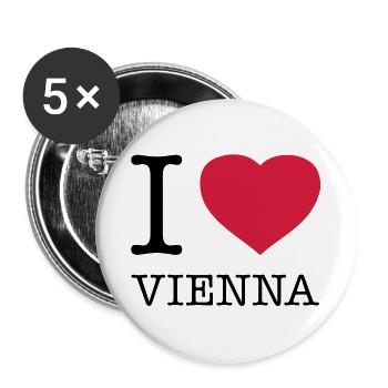 I LOVE VIENNA Wien Austria Österreich - Buttons groß 56 mm (5er Pack) - Weiß - Vorne