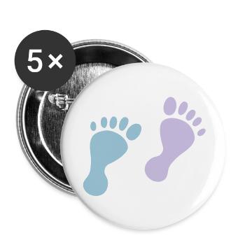 baby feet - Buttons large 2.2''/56 mm (5-pack) - white - Front