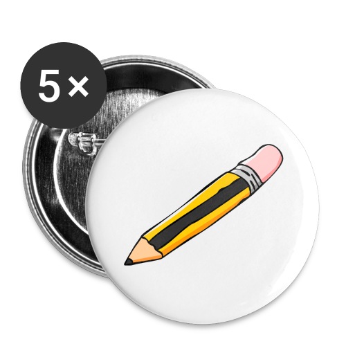 Bleistift - Buttons groß 56 mm (5er Pack)