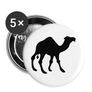 Dromedar aus Marokko - Buttons groß 56 mm (5er Pack) - Weiß - Vorne