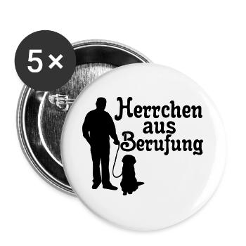 Herrchen aus Berufung, Hund, Tier, Geschenk - Buttons groß 56 mm (5er Pack) - Weiß - Vorne