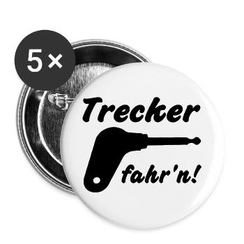 Trecker fahr'n! - Buttons groß 56 mm (5er Pack) - Weiß - Vorne