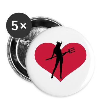 she_devil - Lot de 5 grands badges (56 mm) - blanc - Devant