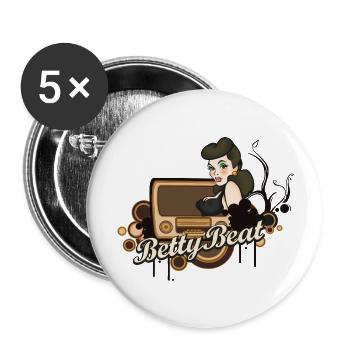 Betty Beat Special Collection 3 Men T-Shirt - Buttons groß 56 mm (5er Pack) - Weiß - Vorne