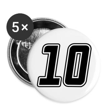 Number 10 - Buttons large 2.2''/56 mm (5-pack) - white - Front