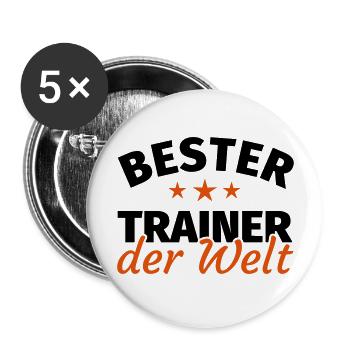 Trainer Geschenk - Buttons groß 56 mm (5er Pack) - Weiß - Vorne