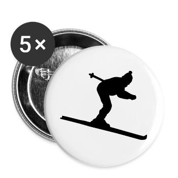 Skier down - Buttons large 2.2''/56 mm (5-pack) - white - Front