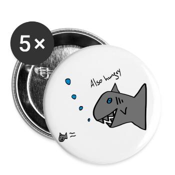 also hungry fish - Buttons large 2.2''/56 mm (5-pack) - white - Front