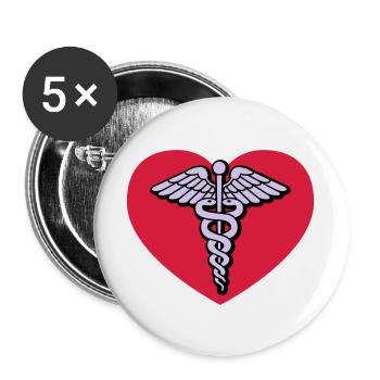 Doctor of love - Buttons large 2.2''/56 mm (5-pack) - white - Front