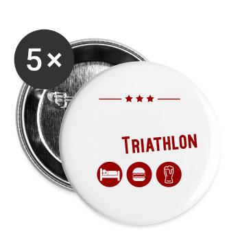 J'ai triathlon t-shirt humour alcool - Lot de 5 grands badges (56 mm) - blanc - Devant